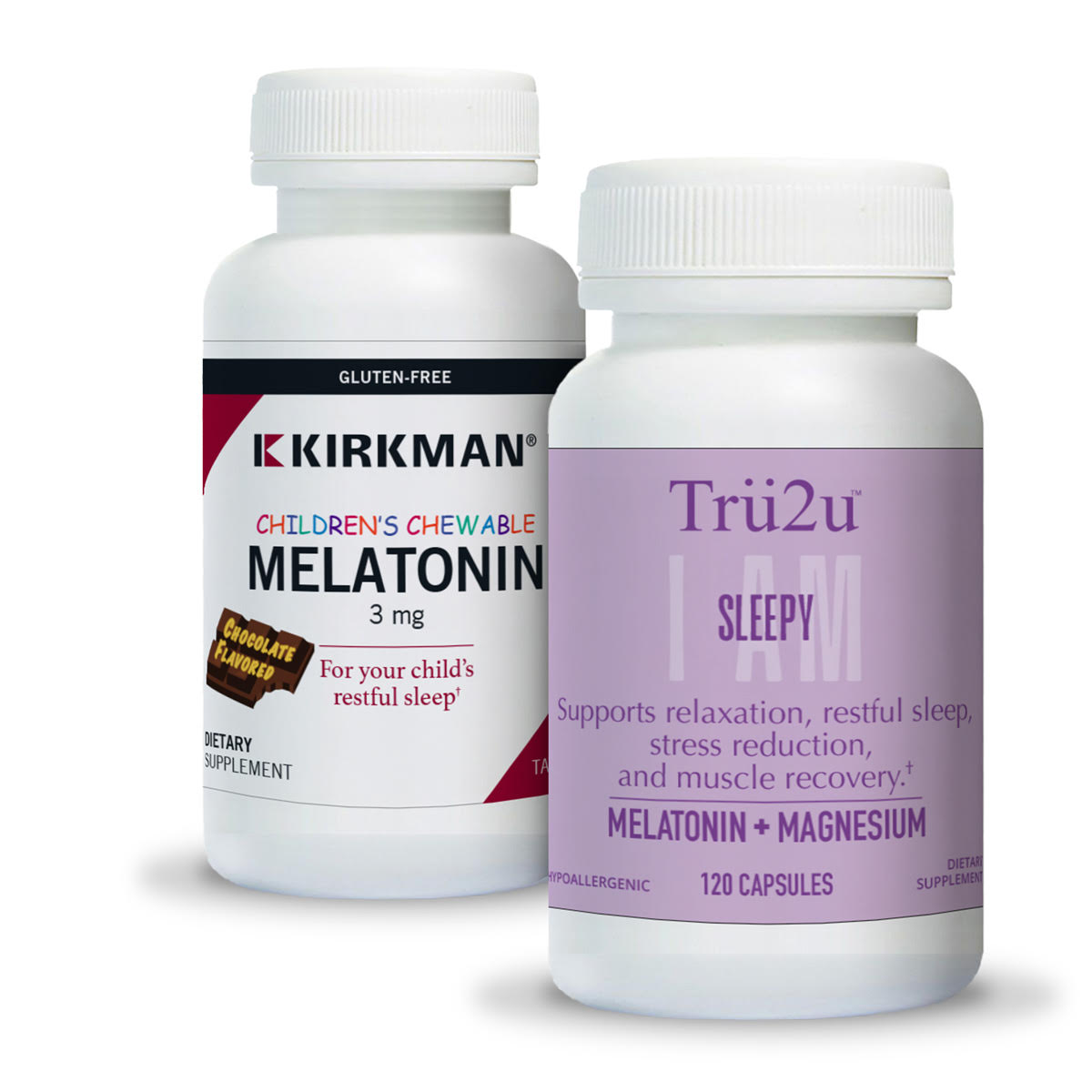 Tru2U I AM SLEEPY + Kirkman Chewable Melatonin 3 mg Chocolate Tablets